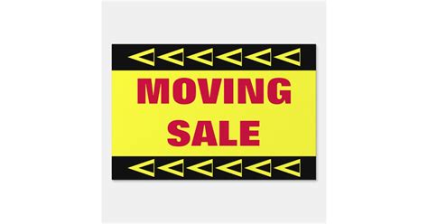 Moving Sale Yard Sign Zazzle