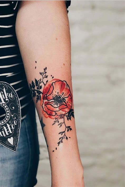 Watercolor Poppy Poppies Tattoo Trendy Tattoos Sleeve Tattoos