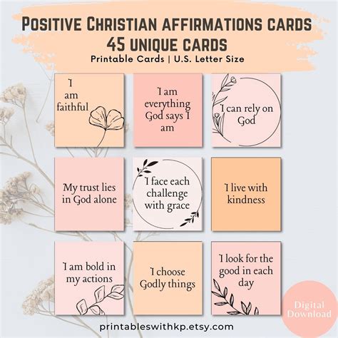 Christian Affirmation Cards Bible Affirmation Cards Daily Scripture