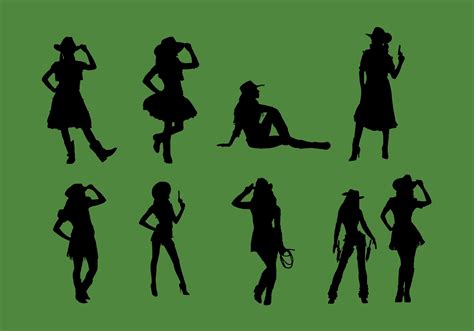 Cowgirl Silhouette Vector Set Download Free Vector Art Stock