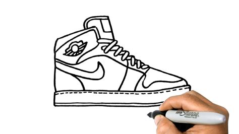 How To Draw A Jordan 1 Shoes Easy Step By Step Youtube