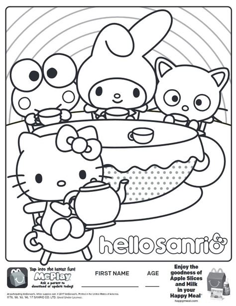 Here Is The Happy Meal Hello Sanrio Hello Kitty Coloring Page Click