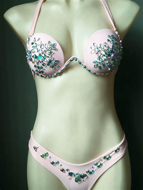 Buy 2018 Venus Vacation Diamond Swimwear Sexy Women Bikini Set Rhinestone