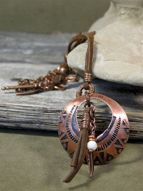 Womens Necklace Tribal Necklace Bohemian Jewelry Etched Etsy Womens