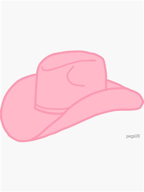 Pink Cowboy Hat Sticker For Sale By Pags18 Redbubble