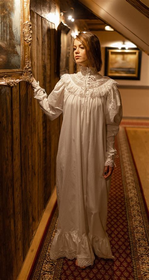 This Beautiful Soft Sateen Nightgown Was Inspired By Victorian Edwardian Times Around 1900s In