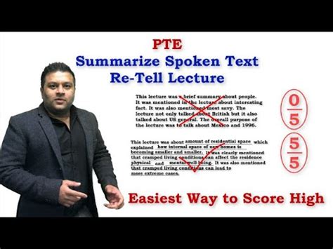 Pte Summarize Spoken Text Re Tell Lecture Best Note Taking Strategy Youtube