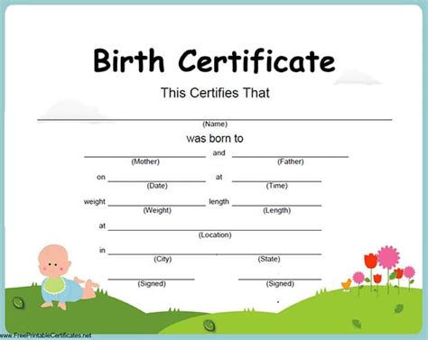 Birth Certificate Template 44 Free Word Pdf Psd Format Download