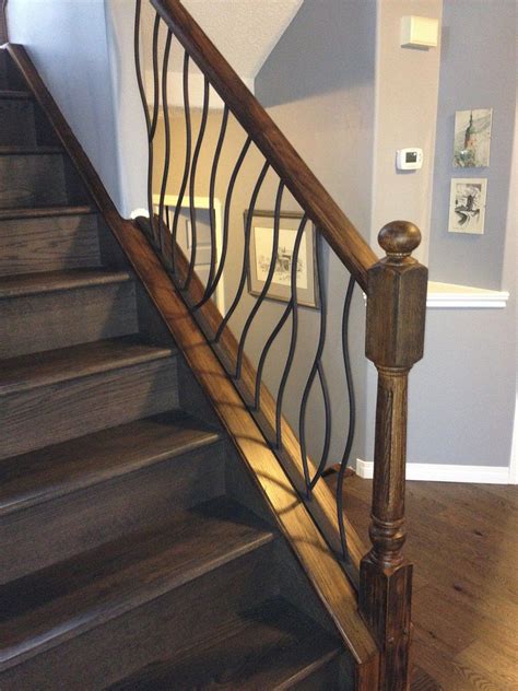 Interior stair railings and stairs. Iron Interior Railing in our Artisan BENT Design | Wrought iron stair railing, Interior railings ...