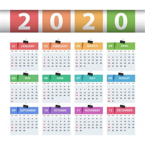 Calendario 2020 Gratis Para Descargar E Imprimir Días Festivos 2020