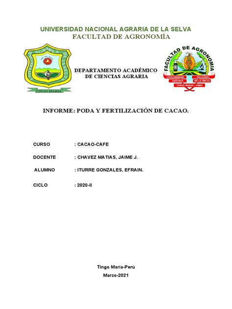 Iturre Informe De Poda Y Fertilizacion Pdf Fertilizante Biología