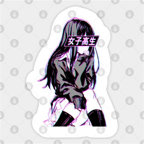 School Girl Sad Japanese Anime Aesthetic Aesthetic Sticker Teepublic