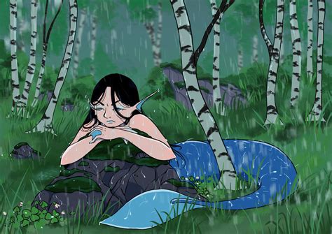 mermaid stuck in forest by centawen on deviantart