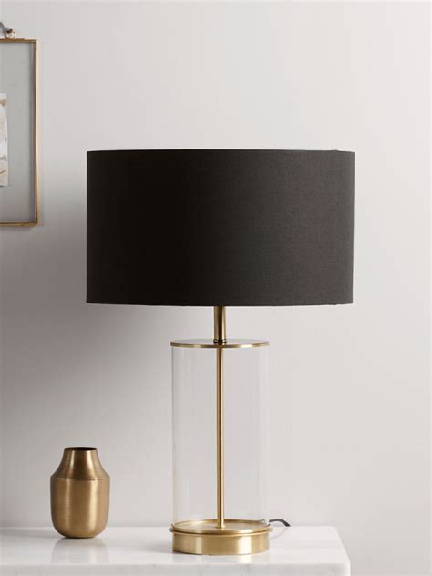 Brass And Black Glass Table Lamp Glass Table Lamp Table Lamps Uk