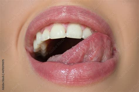 Sexy Mouth Close Up Beauty Babe Woman Lips Foto De Stock Adobe Stock