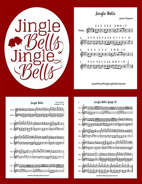 Jingle Bells Sheet Music For Violin And Duet Arrangement Violin Sheet