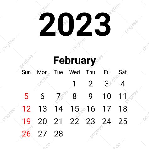 February 2023 Calendar Vector Hd Images February 2023 Minimalist