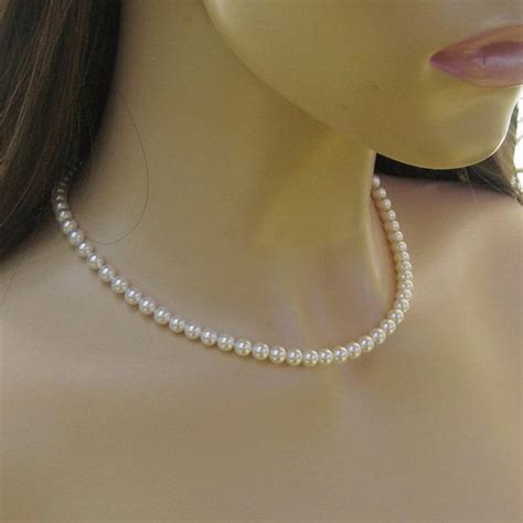 Single Strand Pearl Necklace Classic Pearl Bridal Necklace