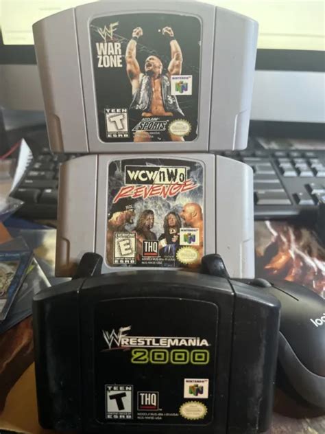NINTENDO 64 WWF WWE WCW NWO 3 Game Lot Revenge War Zone Wrestlemania