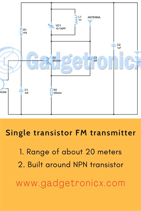 Single Transistor Fm Transmitter Circuit Gadgetronicx Fm