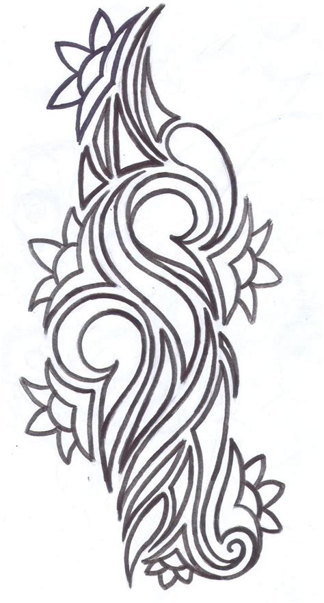 Tribal Flower Tattoo Design By Average Sensation On Deviantart