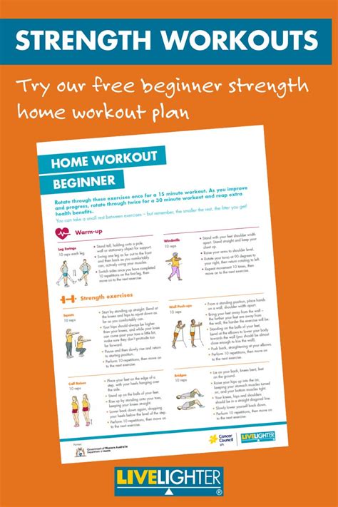 Try Our Free Beginner Strength Home Workout Plan Beginner Workout At