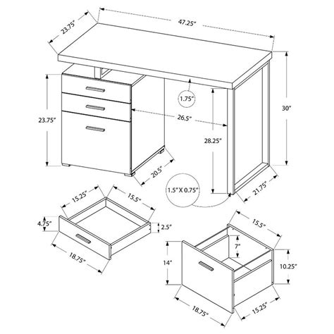 Office Desk Dimensions Yuna Furniture