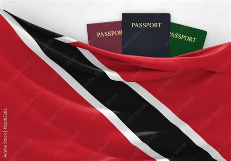 Travel And Tourism In Trinidad And Tobago With Passports Stock イラスト