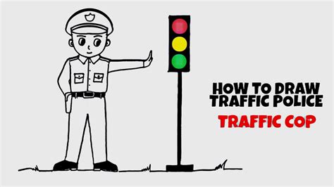 Traffic Police Drawing How To Draw Traffic Police Traffic Cop Youtube