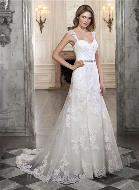 A Line Strapless Sweetheart Lace Corset Wedding Dress With Detachable