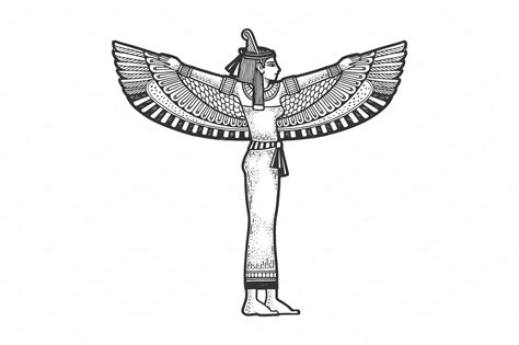 Isis Ancient Egyptian Mother Goddess Animal Illustrations ~ Creative