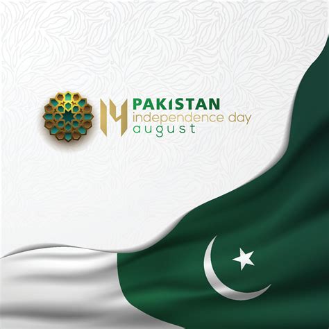 Greeting Pakistan Independence Day 14 August Background Vector Design