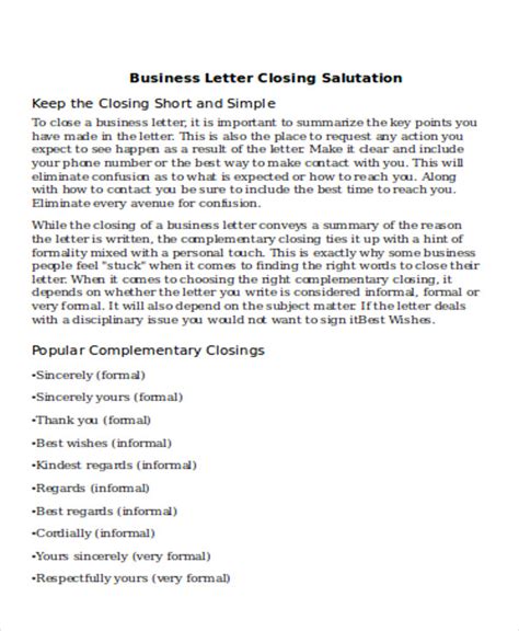 Free 9 Sample Business Letter Salutation In Word Pdf