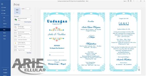 Download Undangan Pernikahan Word Type P672 Arie Cellular