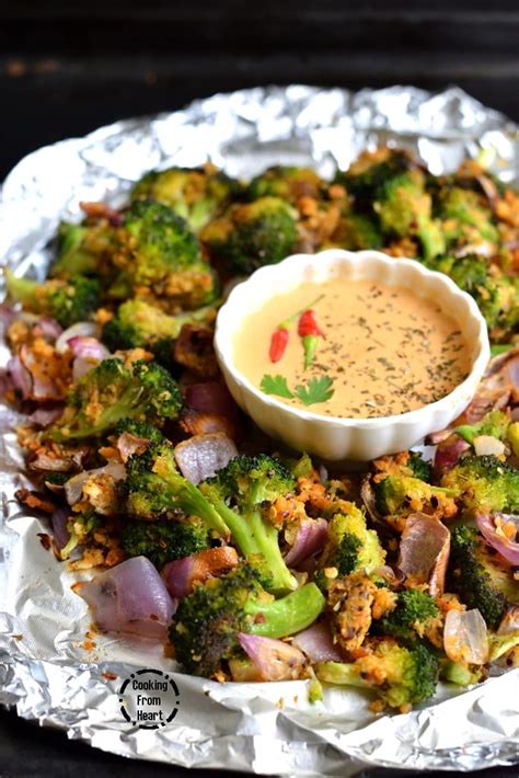 My favorite part is the roasted sliced stem pieces. Crispy Garlic Roasted Broccoli | Low Calorie Broccoli Roast | Cooking From Heart