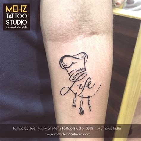 Forearm Chef Tattoo Done At Mehz Tattoo Studio Mumbai Arm Tattoos For