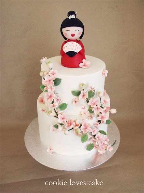 japanese cherry blossom kokeshi doll cake i love the kokeshi doll cherry blossom cake anime