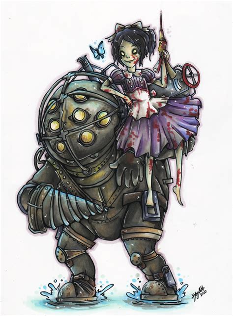 Big Daddy And Little Sister By Ohmonah On Deviantart Bioshock Artwork