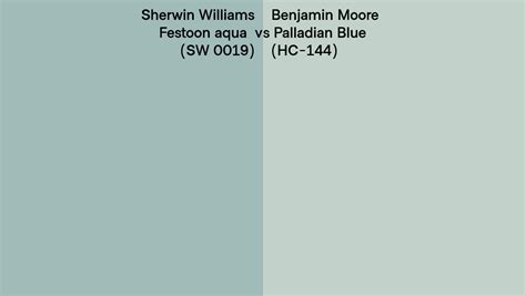 Sherwin Williams Festoon Aqua Sw 0019 Vs Benjamin Moore Palladian