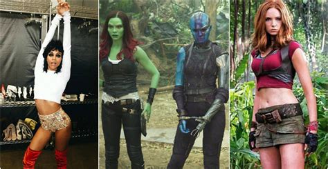 10 Surprising Pics Of Gamora Out Of Costume And 10 Pics Of Nebula
