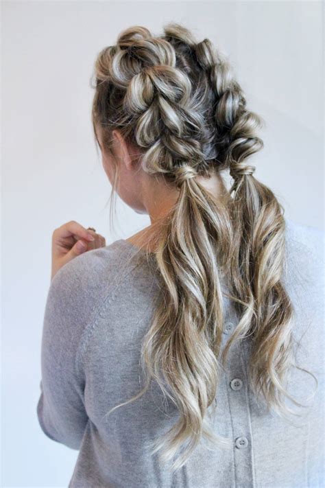Cute hairstyles to do with braids. Jumbo Pull Through Braid Pigtails Tutorial - Cassie Scroggins