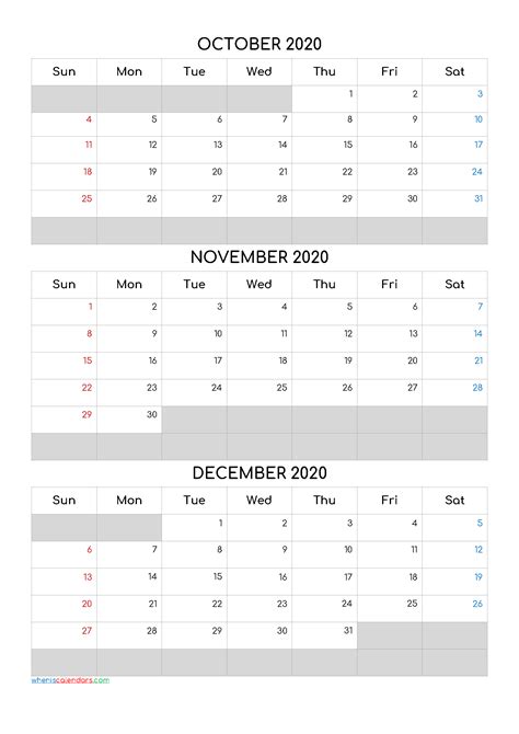 October November December 2021 Free Printable 3 Month Calendar 21cf5