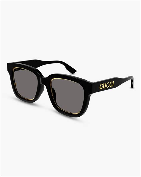 gucci square sunglasses in black lyst