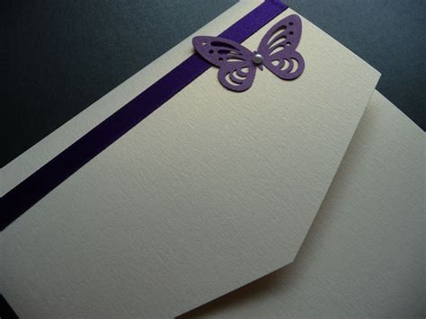 Cadburys Purple And Ivory Butterfly Themed Pocketfold Style Wedding