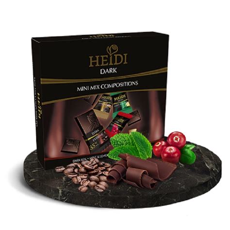 Heidi Dark Assorted Chocolate Mini Bites In An Attractive T Box 180g Ramanico Romania