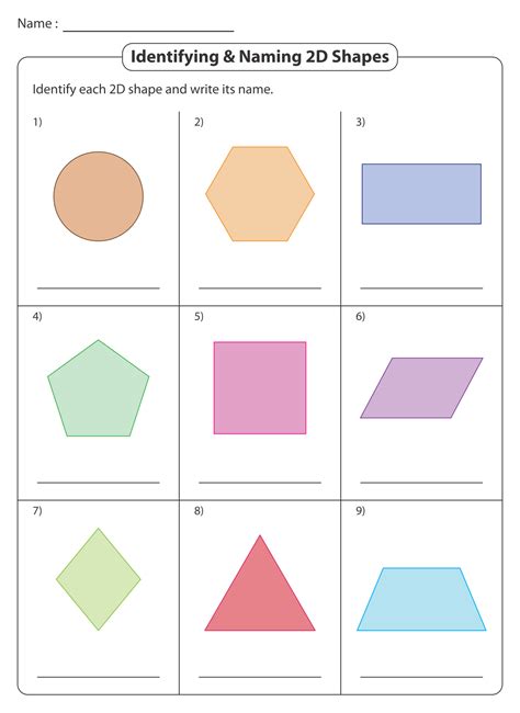 Geometric Shapes Chart Printable