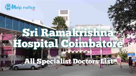 Sri Ramakrishna Hospital Coimbatore Doctors List Best Helpful Site In