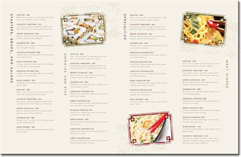 Chinese Restaurant Menu Template Free Download Free Printable Templates