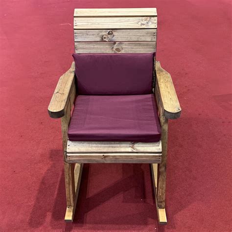 See more ideas about chair cushions, cushions, dining chair cushions. Wooden Garden Rocking Chair with Burgundy Cushions ...