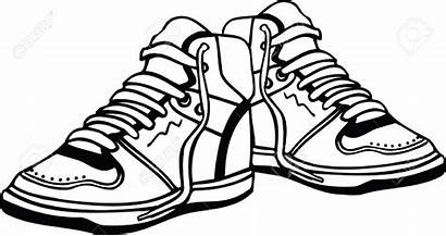 Shoes Clipart Sneakers Pair Shoe Drawing Trainers